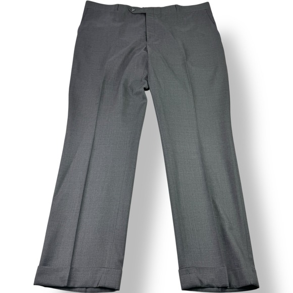 David August Gray Flat Front Wool Dress Pants Men's Size 40x32